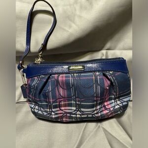 Coach Plaid Wristlet